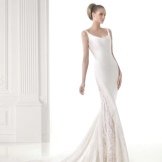 Wedding dress in the style of minimalism