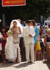 Wedding frank dress in the form of underwear and a train