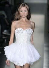 Ultra short wedding dress in the style of baby dol