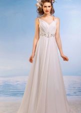 Empire wedding dress with draping on the bodice