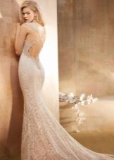 Mermaid wedding dress with open back