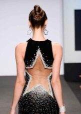 Open back in a star-shaped evening dress