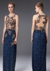 Evening dress with the illusion of a naked back