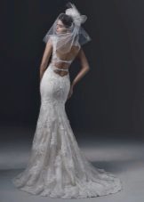 Mermaid wedding dress with open back