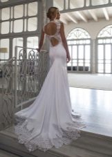 Mermaid wedding dress with train and open back