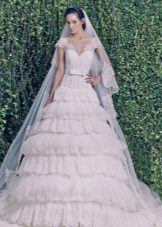 Wedding dress from the winter collection 2014 with a multi-layered skirt