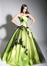 Wedding dress green with black