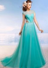 Turquoise wedding dress by Romanova