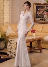 Closed lace wedding dress by Victoria Karandasheva