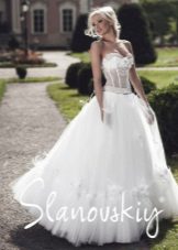 Wedding dress with a transparent corset from Slanowski