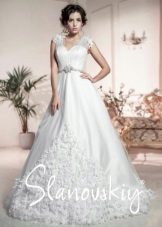 Wedding dress with voluminous elements