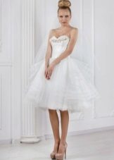 Short wedding dress with a corset