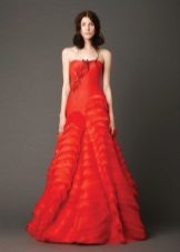 Red wedding dress by Vera Wong a-silhouette