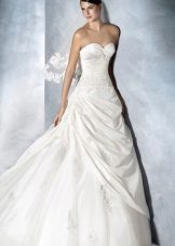 White One Wedding Dress with Drapery