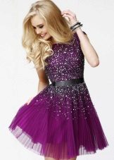 Eggplant Sequined Short Dress