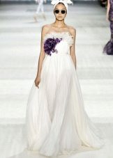 Wedding dress from Giambattista Valli with black flower