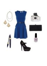 Black accessories for a dark blue dress