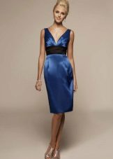 Dark blue satin dress