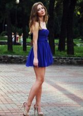 Navy blue dress with a high waist