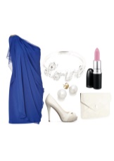 Light accessories to dark blue dress