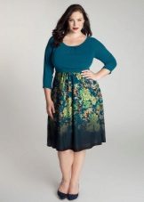 Dress with floral print on full skirt