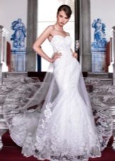 White guipure wedding dress