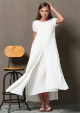 White flaxen long dress