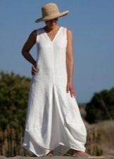 Linen summer dress of a free cut