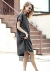 Linen dress of a free cut of average length