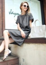 Gray linen dress