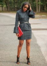 Dress in a green plaid (tartan) - office option