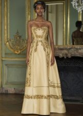 Dress with a gold pattern