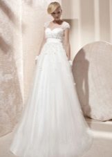 Long wedding dress with a high waist