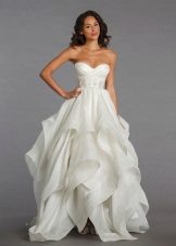 Long wedding dress with a high waist