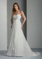 Long wedding dress with a high waist