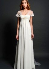 Long wedding dress with a high waist