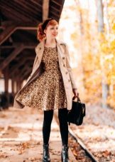 Dress with leopard print