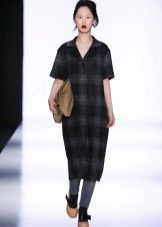 Midi Check Wool Dress