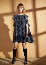 Short printed wool dress