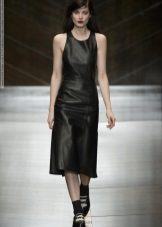 Black eco-leather dress