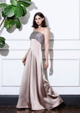 Dress from crepe de Chine beige