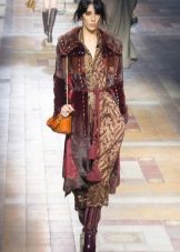 Everyday dress in boho style is brown