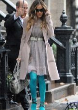 green tights to gray dress