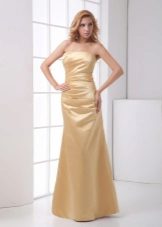 evening dress of golden satin