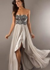 dress made of satin with embroidered bodice