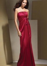 dark red satin bustier dress