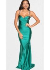 evening satin dress with straps