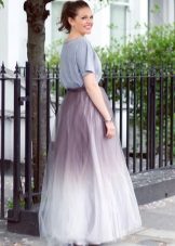 chiffon gradient colored skirt