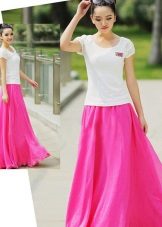 bright chiffon maxi skirt