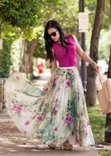 long chiffon sun skirt